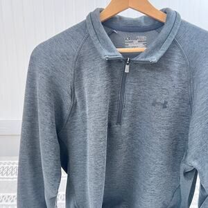 Under Armour Men's XL ColdGear Quarter Zip Pullover Gray Activewear Long Sleeve